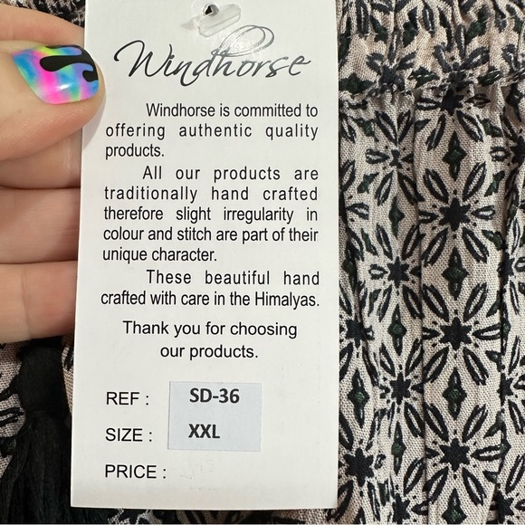 Windhorse Womens Moroccan Tile Print Wide Leg Flood Pants L/XL - Picture 7 of 11